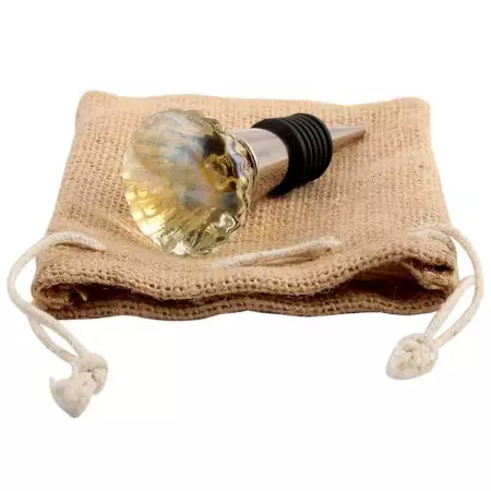 Urenium Yellow Oval Shape Glass Wine Stopper
